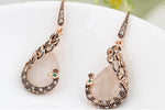 Bful Rose Gold Plated Peacock CZ White Opal Crystal Wedding Fashion Pendant Jewelry Set - EonShoppee