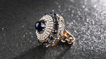 Big Royal BLUE Crystal Vintage Style Party wear Ring For Women Fancy Fashion Jewelry Ring Size 7 - EonShoppee