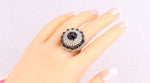 Big Royal BLUE Crystal Vintage Style Party wear Ring For Women Fancy Fashion Jewelry Ring Size 7 - EonShoppee