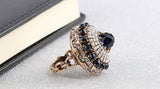 Big Royal BLUE Crystal Vintage Style Party wear Ring For Women Fancy Fashion Jewelry Ring Size 7 - EonShoppee
