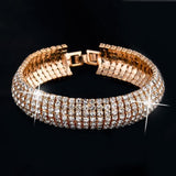 Luxurious Gold Plated Party wear Shining Fancy Fashion Jewelry Bracelet w/ Swarovski Elements - EonShoppee