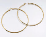 Large Gold Plated Stainless Steel 70 mm Golden Big Thick Round Hoops Fashion Jewelry Statement Earrings