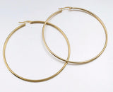 Large Gold Plated Stainless Steel 70 mm Golden Big Thick Round Hoops Fashion Jewelry Statement Earrings