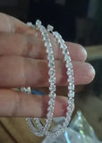 Fashion Statement 5 cm Dazzling Single Row Round Sexy Silver Crystal Hoop Earrings For Women