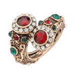 Unique Antique Style Fashion Jewelry Gem Stone Vintage look Bracelet Ring - Size 7 - EonShoppee