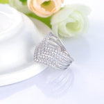 Shiny Silver Plated CZ Women Fashion Jewelry Cocktail Wedding Ring - Size 6 - EonShoppee