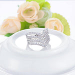 Shiny Silver Plated CZ Women Fashion Jewelry Cocktail Wedding Ring - Size 6 - EonShoppee