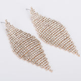Dazzling & Luxurious Rose Gold Plated Drop Dangle Evening Dress Cocktail Earrings - EonShoppee