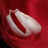 Unique 925 Sterling Silver Geometric U Shape light Hoop Earrings High Quality Charm Fashion Jewelry
