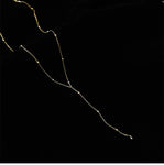 Gold Plated 925 Sterling Silver Long Chain Round Bead Choker Tassel Necklace Fashion Jewelry for Women
