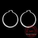 High Quality Real 925 Sterling Silver Stamped Hip Hop 50mm Fashion Hoop Earrings