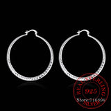 High Quality Real 925 Sterling Silver Stamped Hip Hop 50mm Fashion Hoop Earrings