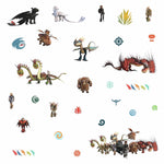 How to Train Your Dragon: The Hidden World 28 Peel & Stick Wall Decals Hiccup, Toothless, and Astrid Stickers - EonShoppee