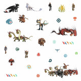How to Train Your Dragon: The Hidden World 28 Peel & Stick Wall Decals Hiccup, Toothless, and Astrid Stickers - EonShoppee