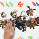 How to Train Your Dragon: The Hidden World 28 Peel & Stick Wall Decals Hiccup, Toothless, and Astrid Stickers - EonShoppee