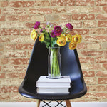 Stuccoed Dark Red Brick Peel And Stick Wallpaper - EonShoppee