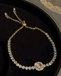 High Quality Shiny Zircon Square Adjustable Gold Plated Bracelet Fashion Jewelry For Women
