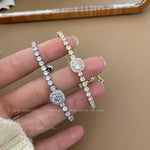 High Quality Shiny Zircon Square Adjustable Gold Plated Bracelet Fashion Jewelry For Women