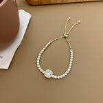 High Quality Shiny Zircon Square Adjustable Gold Plated Bracelet Fashion Jewelry For Women