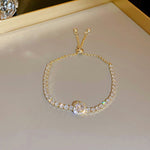 High Quality Shiny Zircon Square Adjustable Gold Plated Bracelet Fashion Jewelry For Women