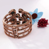 Exquisite Turquoise Blue Peacock Color Wide Bangle Bracelet For Women Stylish Fashion Jewelry