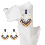 Exclusive Blue Over Sized Chandbali Earrings Ethnic Indian Jewelry Long Jhumka Earrings