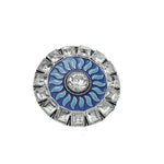 Exaggerated Blue Silver Sun Shape Adjustable Finger Ring For Women Ethic Indian Jewelry
