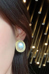 Trendy Geometric Oval Shiny Pearl Stud Earrings Modern Fashion Jewelry For Women