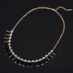 Stylish Square Black Gem Crystal Necklace Choker Statement Fashion Jewelry