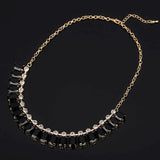 Stylish Square Black Gem Crystal Necklace Choker Statement Fashion Jewelry