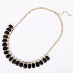 Stylish Square Black Gem Crystal Necklace Choker Statement Fashion Jewelry