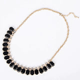 Stylish Square Black Gem Crystal Necklace Choker Statement Fashion Jewelry