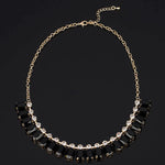 Stylish Square Black Gem Crystal Necklace Choker Statement Fashion Jewelry