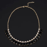 Stylish Square Black Gem Crystal Necklace Choker Statement Fashion Jewelry