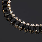 Stylish Square Black Gem Crystal Necklace Choker Statement Fashion Jewelry