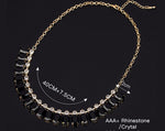 Stylish Square Black Gem Crystal Necklace Choker Statement Fashion Jewelry