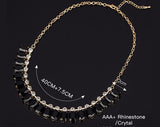 Stylish Square Black Gem Crystal Necklace Choker Statement Fashion Jewelry