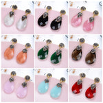 Stunning Black Glass Crystal Water Drop Evening Wear Fashion Jewelry Bridal Wedding Statement Earrings