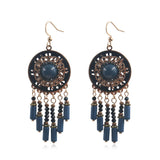 Blue Beads Jhumka Earrings For Women Long Tassel Drop Dangle Indian Ethnic Jewelry Earrings