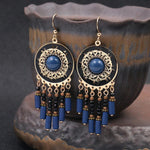 Blue Beads Jhumka Earrings For Women Long Tassel Drop Dangle Indian Ethnic Jewelry Earrings