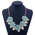 Fashion Jewelry Pastel Green Flower Chain Choker Necklace Statement Jewelry For Women