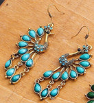 Gorgeous Blue Beads Peacock Long Jhumka Style Drop Dangle Fashion Jewelry Earrings - EonShoppee