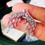 High Quality CZ Shiny Stud Earrings Engagement Wedding Jewelry Luxury Statement Earrings