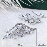 High Quality CZ Shiny Stud Earrings Engagement Wedding Jewelry Luxury Statement Earrings