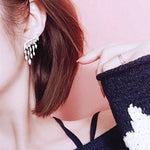 High Quality CZ Shiny Stud Earrings Engagement Wedding Jewelry Luxury Statement Earrings