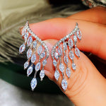 High Quality CZ Shiny Stud Earrings Engagement Wedding Jewelry Luxury Statement Earrings