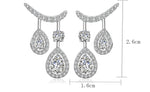 Elegant Cubic Zirconia 18K White Gold Plated Silver AAA CZ Fashion Jewelry Earrings Wedding Anniversary Gift For Women