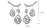 Elegant Cubic Zirconia 18K White Gold Plated Silver AAA CZ Fashion Jewelry Earrings Wedding Anniversary Gift For Women