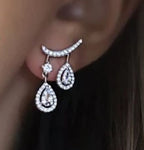 Elegant Cubic Zirconia 18K White Gold Plated Silver AAA CZ Fashion Jewelry Earrings Wedding Anniversary Gift For Women