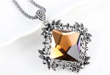 Trendy Modern & Stylish Long Sweater Chain Champagne Glass Flower Pendant Necklace For Women